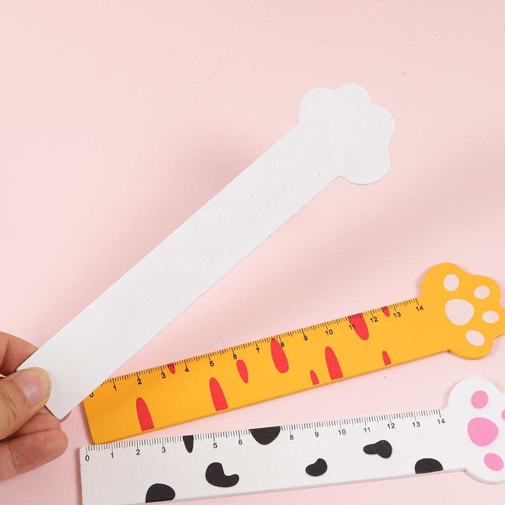 4Pcs/Set Kawaii 15cm Cat Paw Wooden Ruler - Nekoby 4Pcs/Set Kawaii 15cm Cat Paw Wooden Ruler