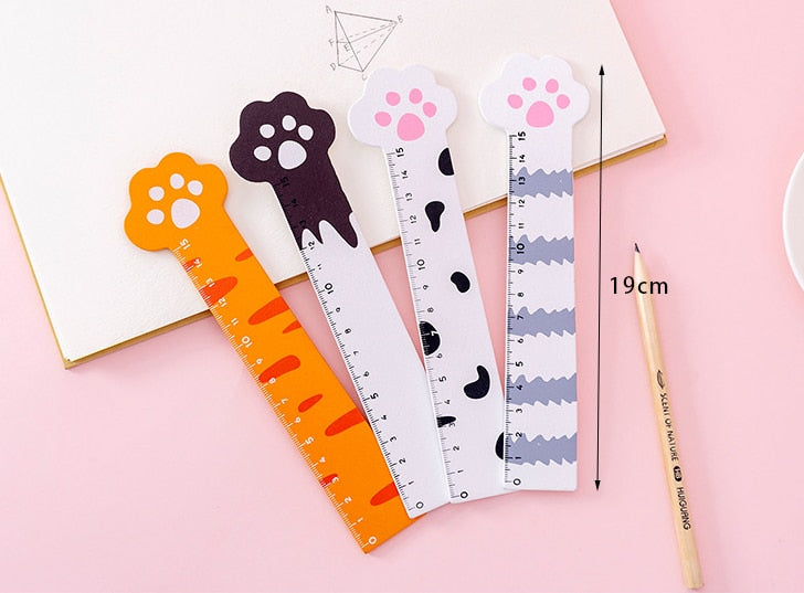 4Pcs/Set Kawaii 15cm Cat Paw Wooden Ruler - Nekoby 4Pcs/Set Kawaii 15cm Cat Paw Wooden Ruler