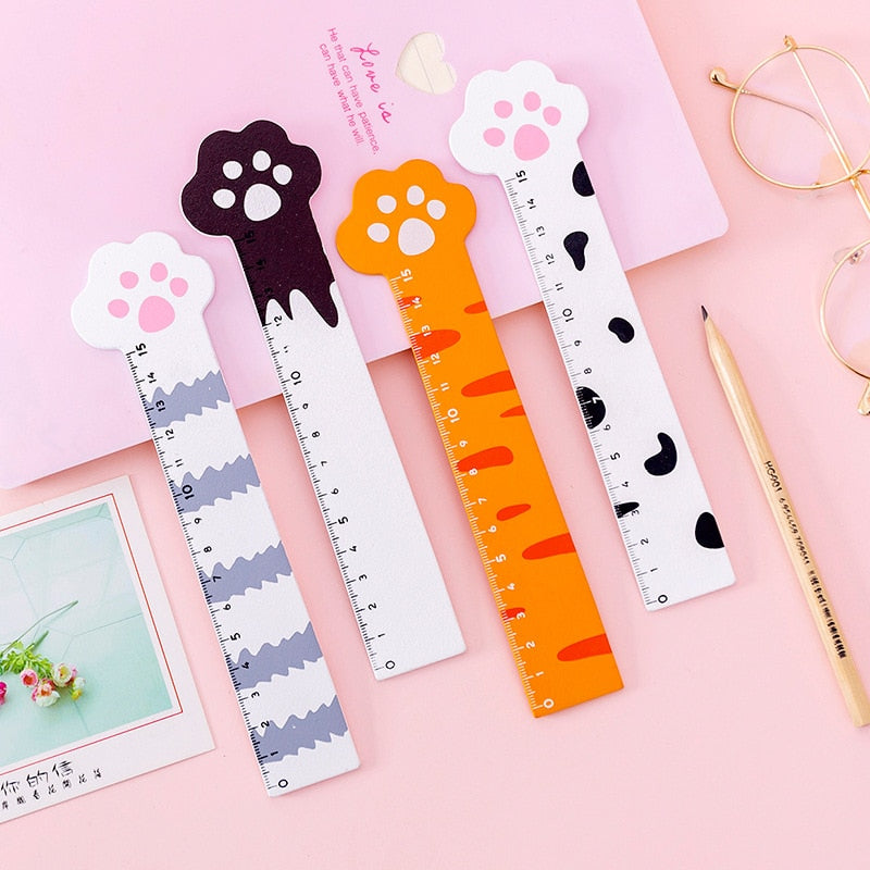 4Pcs/Set Kawaii 15cm Cat Paw Wooden Ruler - Nekoby 4Pcs/Set Kawaii 15cm Cat Paw Wooden Ruler Default Title