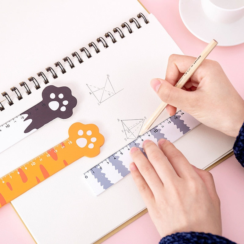 4Pcs/Set Kawaii 15cm Cat Paw Wooden Ruler - Nekoby 4Pcs/Set Kawaii 15cm Cat Paw Wooden Ruler