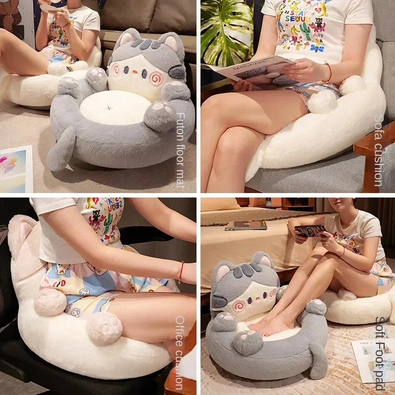 Cartoon Cute Hugging Cat Cushion Floor Lazy Sofa Household Thickened Tatami - Nekoby Cartoon Cute Hugging Cat Cushion Floor Lazy Sofa Household Thickened Tatami