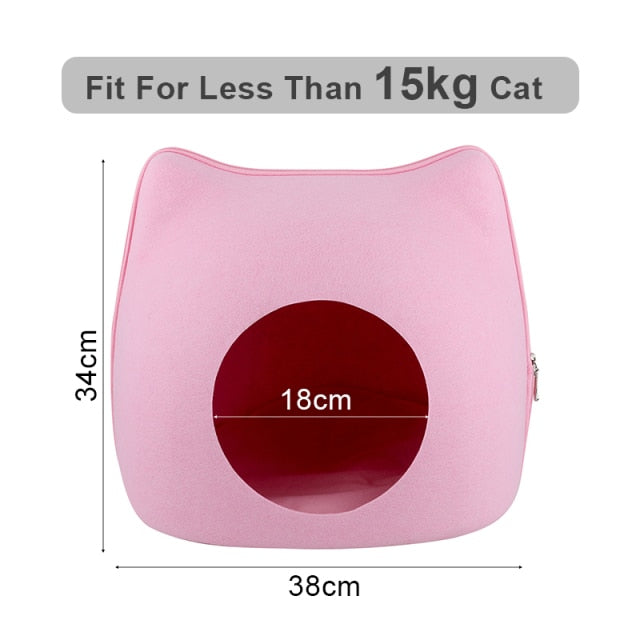 Kawaii Cat Shape Cat Bed - Nekoby Kawaii Cat Shape Cat Bed Pink