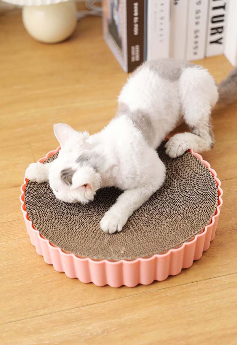 2 In1 Cats Scratching Board Round Scratcher Pad Cardboard - Nekoby 2 In1 Cats Scratching Board Round Scratcher Pad Cardboard