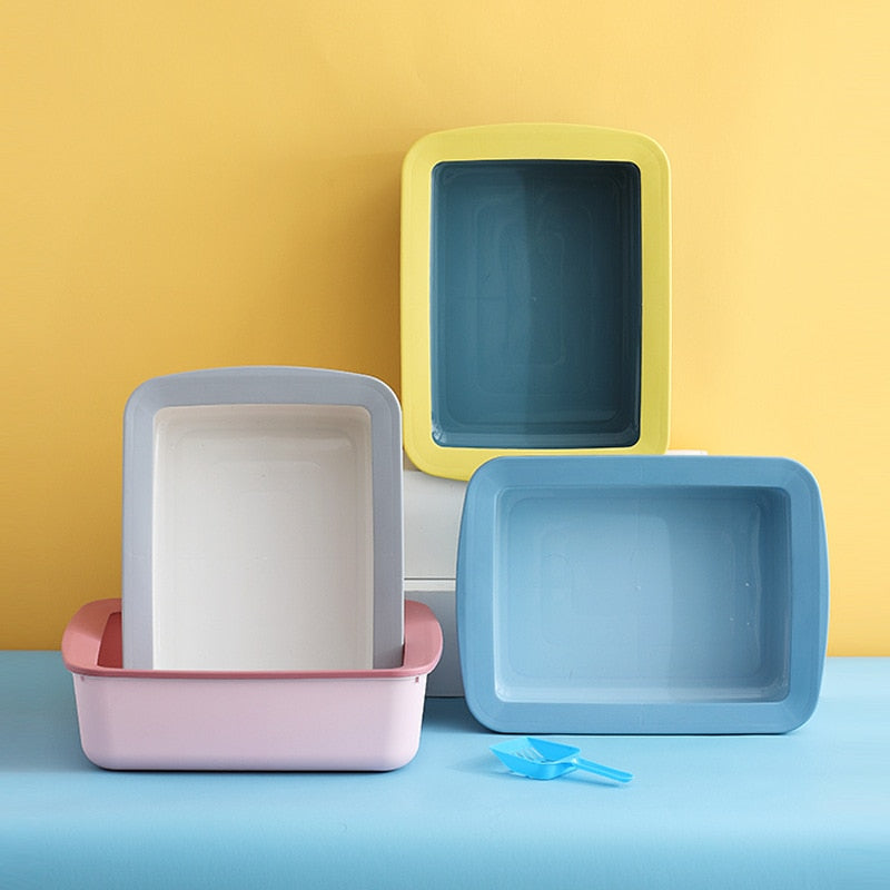 Cat litter box Semi-closed Sandbox for cats - Nekoby Cat litter box Semi-closed Sandbox for cats
