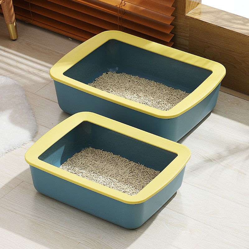 Cat litter box Semi-closed Sandbox for cats - Nekoby Cat litter box Semi-closed Sandbox for cats