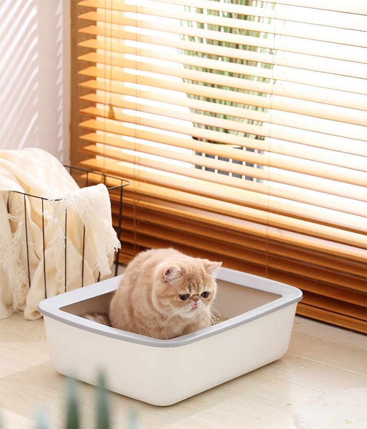 Cat litter box Semi-closed Sandbox for cats - Nekoby Cat litter box Semi-closed Sandbox for cats