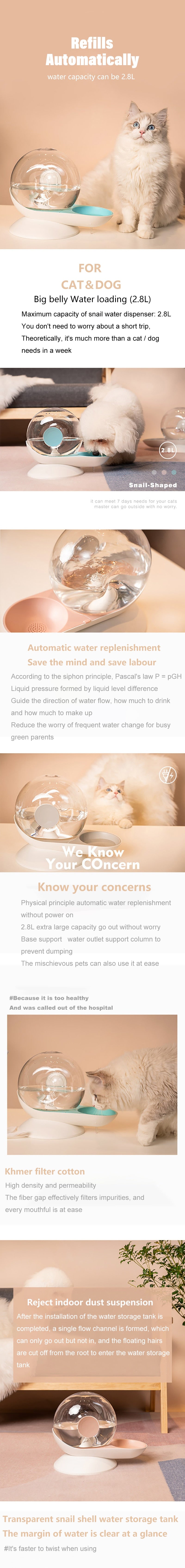 snails water cat fountain - Nekoby snails water cat fountain
