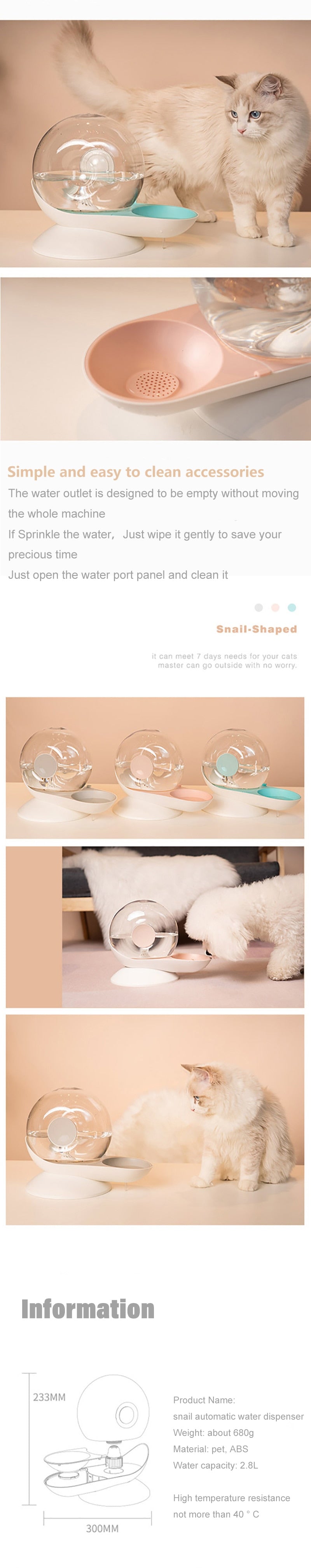 snails water cat fountain - Nekoby snails water cat fountain