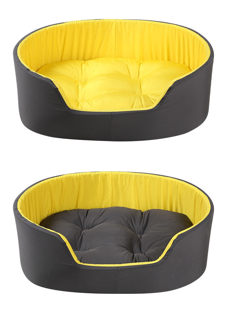 Black/Yellow Washable Kennel Cat Bed - Nekoby Black/Yellow Washable Kennel Cat Bed