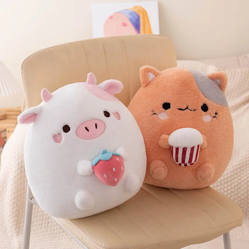 Strawberry Cow Plush Toys, Kawaii Cow Stuffed Animals Squishy Doll Cute Cat Plush Soft Kawaii Kitten Plush Pillow with Popcorn - Nekoby Strawberry Cow Plush Toys, Kawaii Cow Stuffed Animals Squishy Doll Cute Cat Plush Soft Kawaii Kitten Plush Pillow with Popcorn