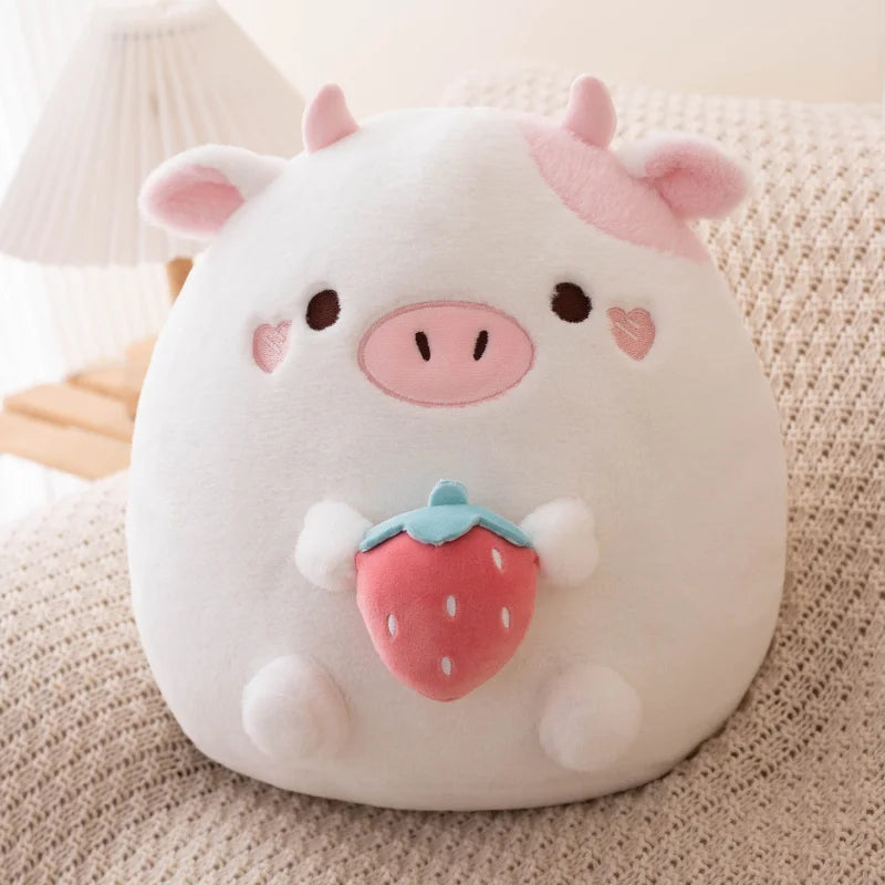 Strawberry Cow Plush Toys, Kawaii Cow Stuffed Animals Squishy Doll Cute Cat Plush Soft Kawaii Kitten Plush Pillow with Popcorn - Nekoby Strawberry Cow Plush Toys, Kawaii Cow Stuffed Animals Squishy Doll Cute Cat Plush Soft Kawaii Kitten Plush Pillow with Popcorn Cow