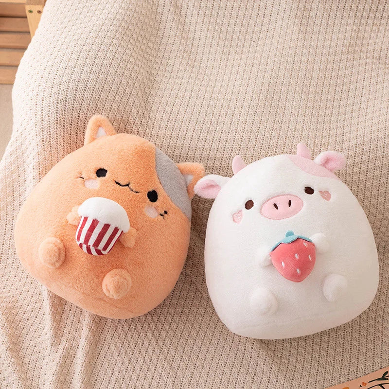 Strawberry Cow Plush Toys, Kawaii Cow Stuffed Animals Squishy Doll Cute Cat Plush Soft Kawaii Kitten Plush Pillow with Popcorn - Nekoby Strawberry Cow Plush Toys, Kawaii Cow Stuffed Animals Squishy Doll Cute Cat Plush Soft Kawaii Kitten Plush Pillow with Popcorn