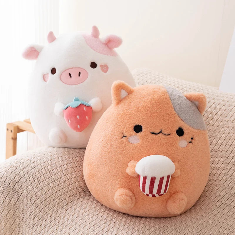 Strawberry Cow Plush Toys, Kawaii Cow Stuffed Animals Squishy Doll Cute Cat Plush Soft Kawaii Kitten Plush Pillow with Popcorn - Nekoby Strawberry Cow Plush Toys, Kawaii Cow Stuffed Animals Squishy Doll Cute Cat Plush Soft Kawaii Kitten Plush Pillow with Popcorn