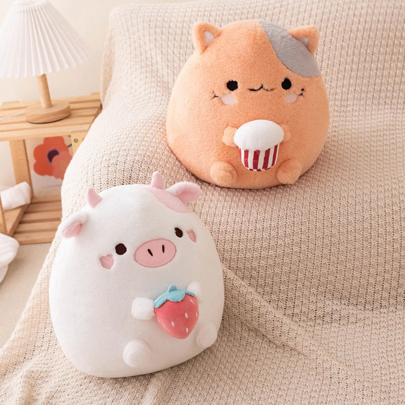 Strawberry Cow Plush Toys, Kawaii Cow Stuffed Animals Squishy Doll Cute Cat Plush Soft Kawaii Kitten Plush Pillow with Popcorn - Nekoby Strawberry Cow Plush Toys, Kawaii Cow Stuffed Animals Squishy Doll Cute Cat Plush Soft Kawaii Kitten Plush Pillow with Popcorn