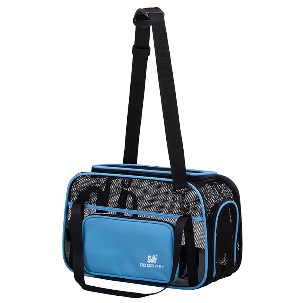 Cat Carrier Bag Travel Outdoor Pet Shoulder Breathable Mesh Foldable - Nekoby Cat Carrier Bag Travel Outdoor Pet Shoulder Breathable Mesh Foldable Blue / S