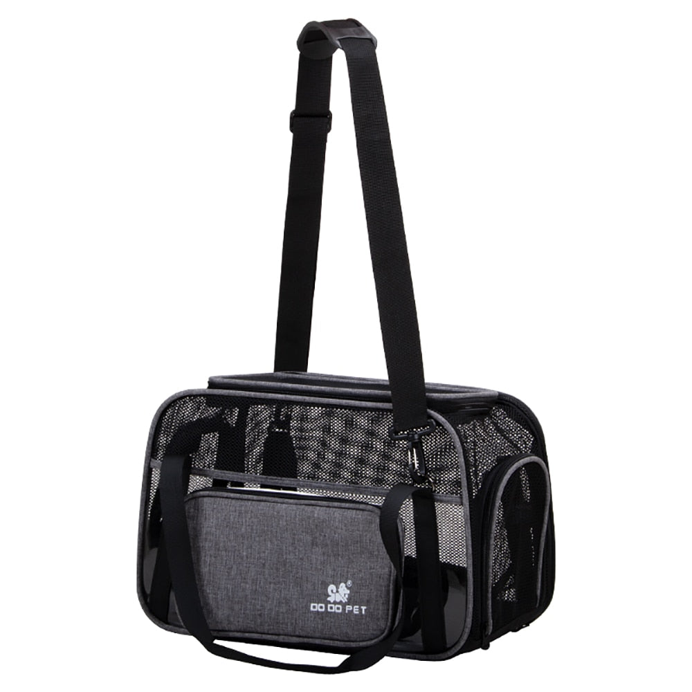 Cat Carrier Bag Travel Outdoor Pet Shoulder Breathable Mesh Foldable - Nekoby Cat Carrier Bag Travel Outdoor Pet Shoulder Breathable Mesh Foldable Black / S