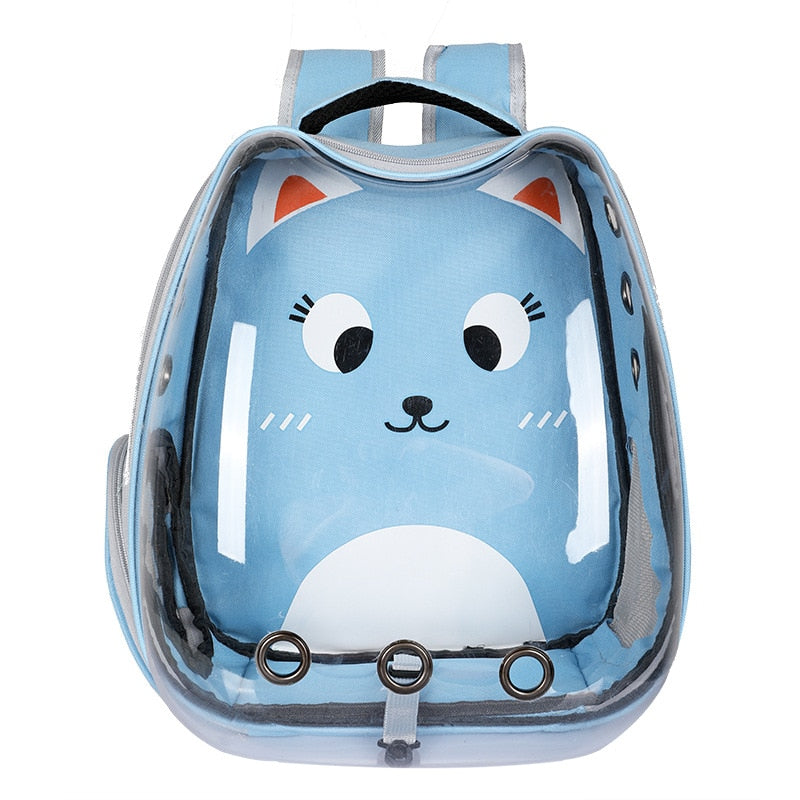 Cat Carrie Transparent Puppy Cat Backpack - Nekoby Cat Carrie Transparent Puppy Cat Backpack Light Blue Cat