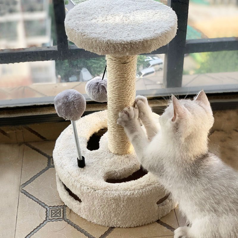 Multi-Functional Deluxe Cat Tree: Your Feline's Ultimate Playground with Scratcher and Interactive Toys