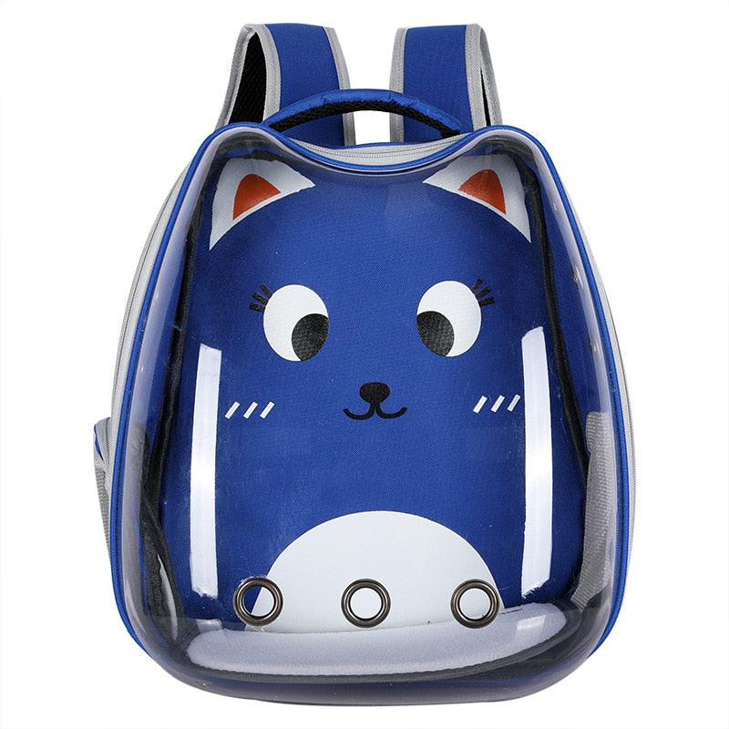Cat Carrie Transparent Puppy Cat Backpack - Nekoby Cat Carrie Transparent Puppy Cat Backpack Blue Cat