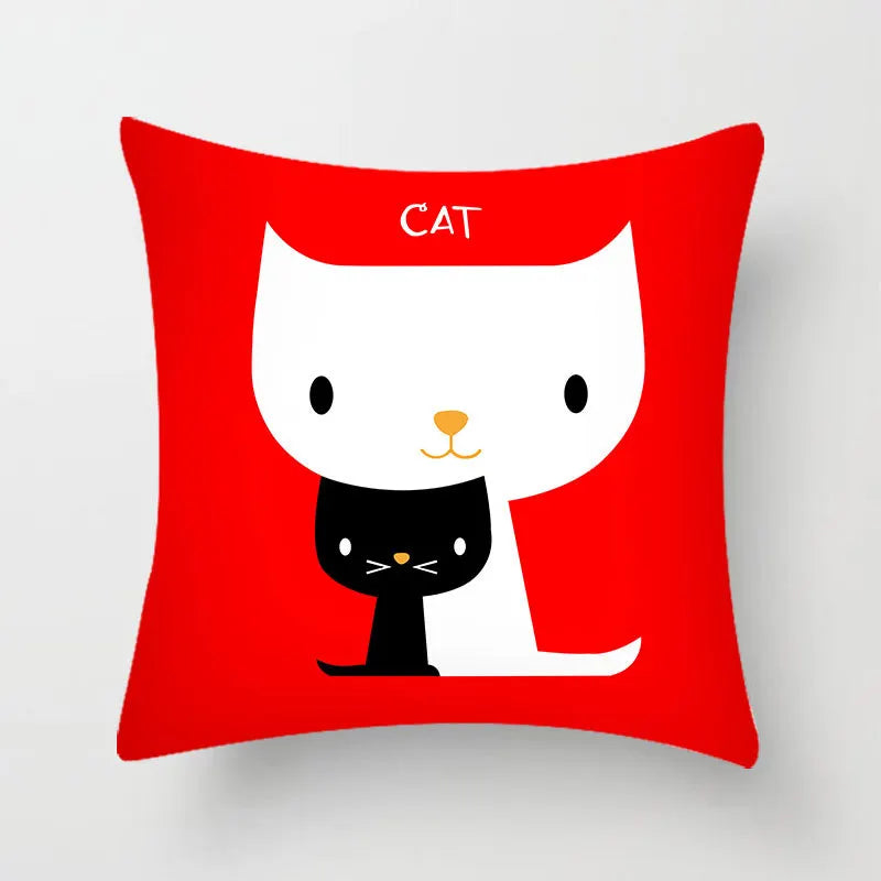 Cartoon Hello Cat Pillow Cushion Cover with Modern Animal Design - Transform Your Home Decor - Nekoby Cartoon Hello Cat Pillow Cushion Cover with Modern Animal Design - Transform Your Home Decor 7179||14 / 45x45cm Polyester||183