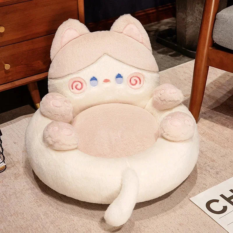 Cartoon Cute Hugging Cat Cushion Floor Lazy Sofa Household Thickened Tatami - Nekoby Cartoon Cute Hugging Cat Cushion Floor Lazy Sofa Household Thickened Tatami Milk coffee / 50x50x30cm