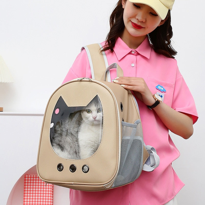 Cat travel backpack with clearance window