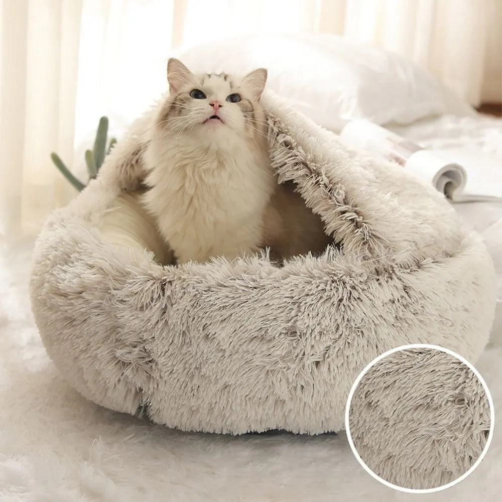 Ultimate Comfort and Style – Long Plush Cat Bed with Enclosed Cushion Perfect for a Relaxing and Warm Sleep - Nekoby Ultimate Comfort and Style – Long Plush Cat Bed with Enclosed Cushion Perfect for a Relaxing and Warm Sleep coffee||14 / 40x40cm||5