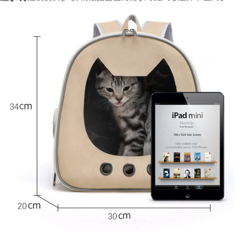 Convenient Outdoor Backpack for Cats and Small Dogs - Transparent Window and Breathable Design for Stress-Free Travel - Nekoby Convenient Outdoor Backpack for Cats and Small Dogs - Transparent Window and Breathable Design for Stress-Free Travel