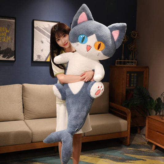 50-135cm Kawaii Transform Blue Shark Cat Plush Toys