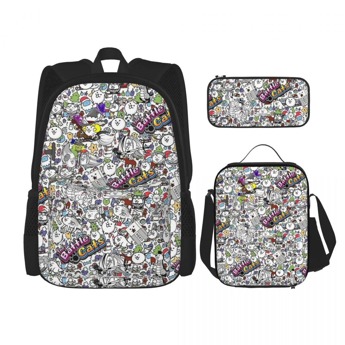 Adventure Awaits with Cat Battle Children's School Bags Pencil case and lunch bag 3 in 1 - Let the Fun Begin! - Nekoby Adventure Awaits with Cat Battle Children's School Bags Pencil case and lunch bag 3 in 1 - Let the Fun Begin! Default Title