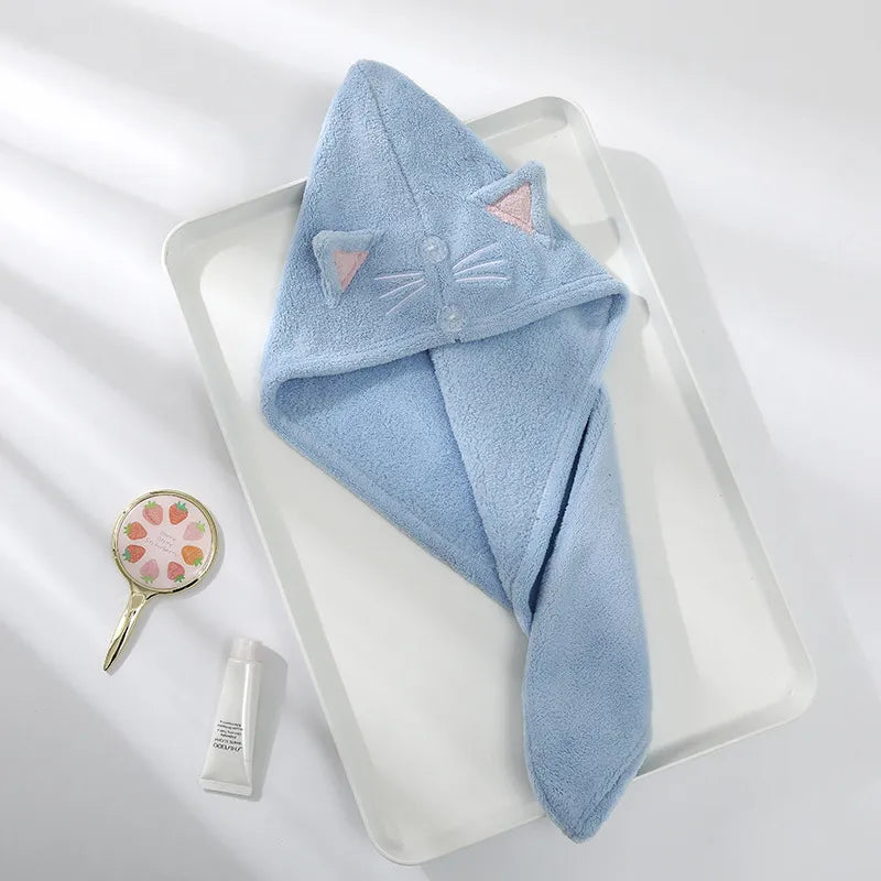 Efficient and Adorable Cat Hair Towel: The Quickest Way to Dry Your Long Hair with a Humorous Twist! - Nekoby Efficient and Adorable Cat Hair Towel: The Quickest Way to Dry Your Long Hair with a Humorous Twist! blue||14-6 / 65X25cm||5-6