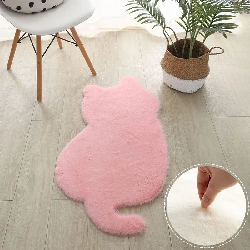 Add a Dash of Kitty Comedy to Your Home with this Cat Plush Carpet - Shaggy, Solid Bedroom Mat for Laughs and Comfort - Nekoby Add a Dash of Kitty Comedy to Your Home with this Cat Plush Carpet - Shaggy, Solid Bedroom Mat for Laughs and Comfort Area Rugs Pink||14 / 47x 93cm||5