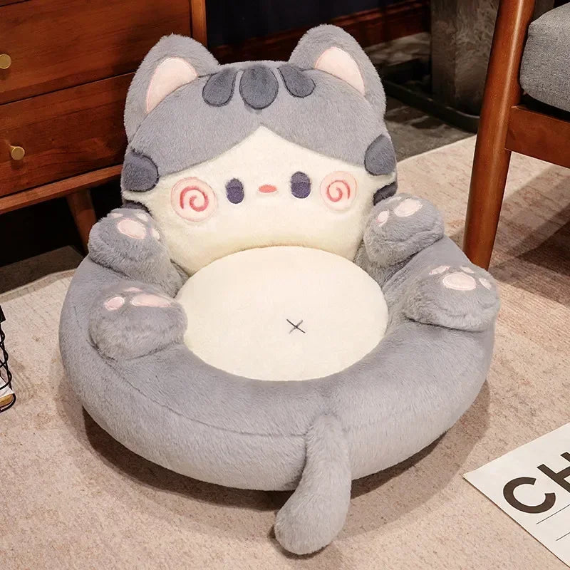 Cartoon Cute Hugging Cat Cushion Floor Lazy Sofa Household Thickened Tatami - Nekoby Cartoon Cute Hugging Cat Cushion Floor Lazy Sofa Household Thickened Tatami Grey embrace / 50x50x30cm
