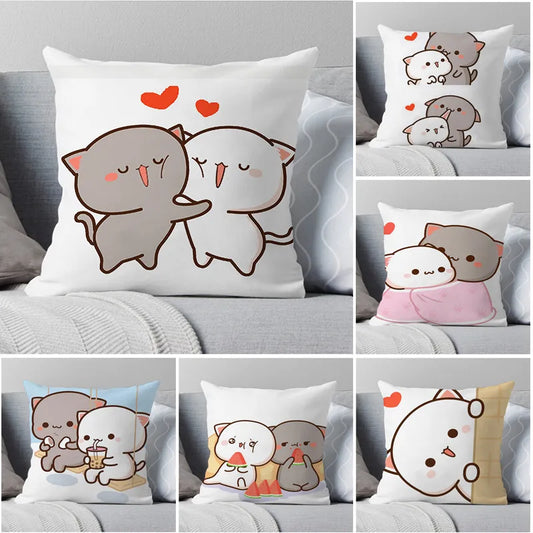 Adorable Peach Cat Pillowcases: Perfect for Adding a Touch of Cuteness to Your Home Decor - Nekoby Adorable Peach Cat Pillowcases: Perfect for Adding a Touch of Cuteness to Your Home Decor