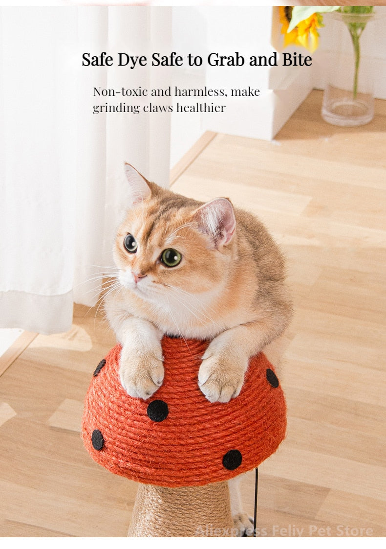 Cat Toy Mushroom Shape Sisal Scratcher Cat Scratch Board - Nekoby Cat Toy Mushroom Shape Sisal Scratcher Cat Scratch Board