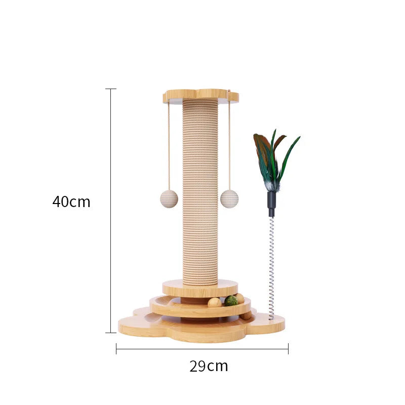 Solid Wood Pet Cat Toy Turntable Funny Scrapers Tower Durable Sisal Scratching Board Grab Post Home Garden Supplies - Nekoby Solid Wood Pet Cat Toy Turntable Funny Scrapers Tower Durable Sisal Scratching Board Grab Post Home Garden Supplies 40x29cm