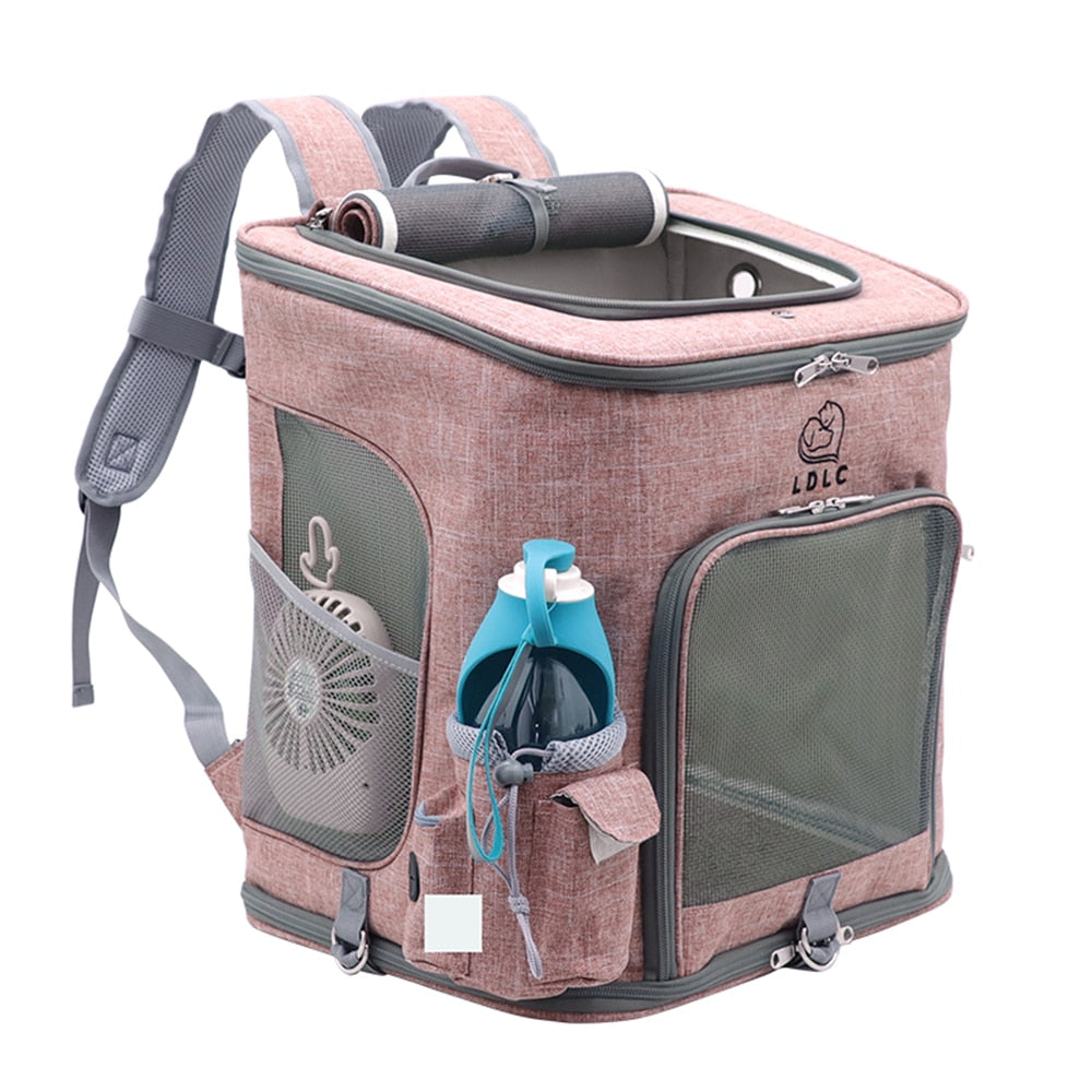 LDLC Outdoor Cat Mesh Carrier Backpack - Nekoby LDLC Outdoor Cat Mesh Carrier Backpack Pink / M
