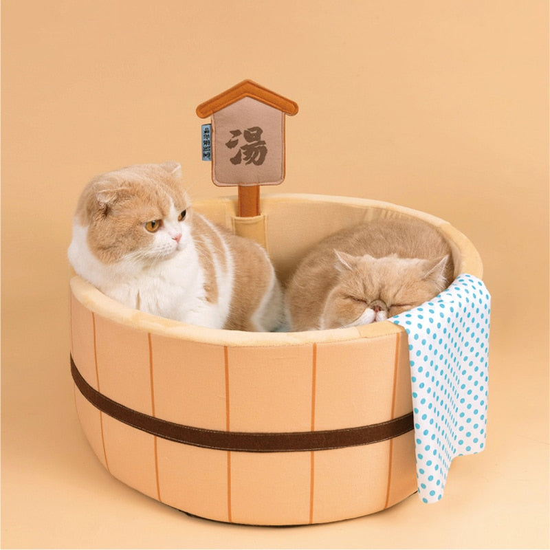 Indulge Your Furry Friend in the Ultimate Relaxation - Introducing the Comfy Bathtub Cat bed - Nekoby Indulge Your Furry Friend in the Ultimate Relaxation - Introducing the Comfy Bathtub Cat bed