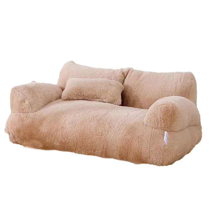 Super Soft Warm Pet Sofa for Small Dogs Cats Luxury Detachable Washable Non-slip Kitten Puppy Sleeping Bed Pet Supplies - Nekoby Super Soft Warm Pet Sofa for Small Dogs Cats Luxury Detachable Washable Non-slip Kitten Puppy Sleeping Bed Pet Supplies Coffee / L-65x46x30cm