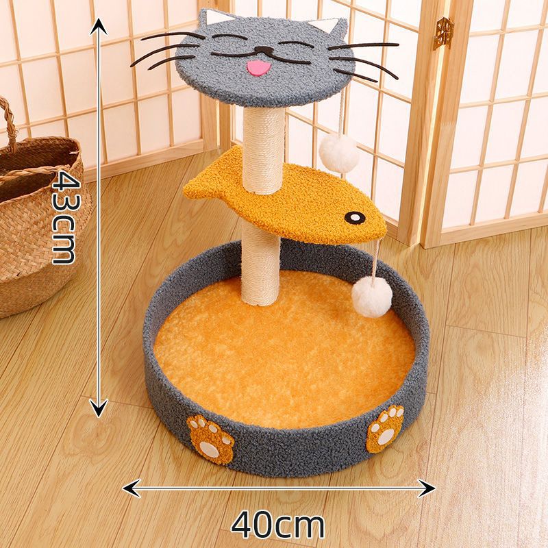 Ultimate Cat Playground:  Sisal Climbing Frame with Scratching Post and Teasing Toys for Endless Fun