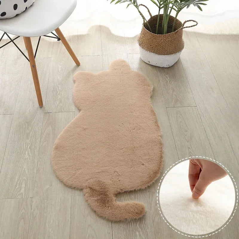 Add a Dash of Kitty Comedy to Your Home with this Cat Plush Carpet - Shaggy, Solid Bedroom Mat for Laughs and Comfort - Nekoby Add a Dash of Kitty Comedy to Your Home with this Cat Plush Carpet - Shaggy, Solid Bedroom Mat for Laughs and Comfort Area Rugs Khaki||14 / 47x 93cm||5