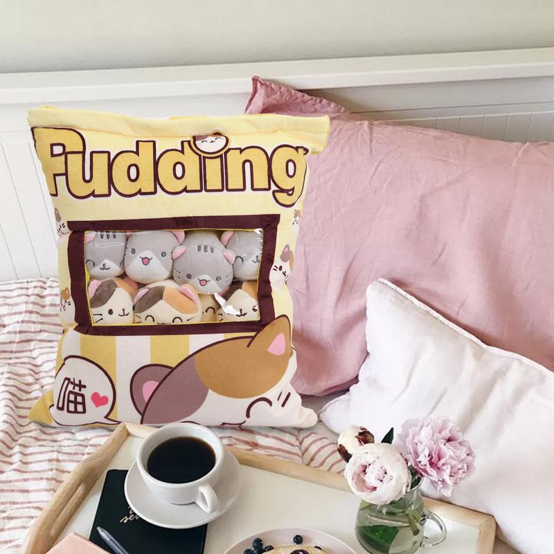 Cute Puddings Snack Pillow Plush Toy Decorative Removable Kitty Cat Dolls Creative Toy Gifts For Boys Girls Kids Birthday Gifts - Nekoby Cute Puddings Snack Pillow Plush Toy Decorative Removable Kitty Cat Dolls Creative Toy Gifts For Boys Girls Kids Birthday Gifts