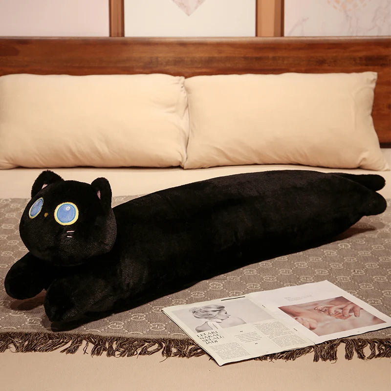 Black Cat Plush Toy Soft Plush Doll Kitten Pillow Stuffed Animal Toy for Kids and Cat Lovers - Nekoby Black Cat Plush Toy Soft Plush Doll Kitten Pillow Stuffed Animal Toy for Kids and Cat Lovers 90cm long
