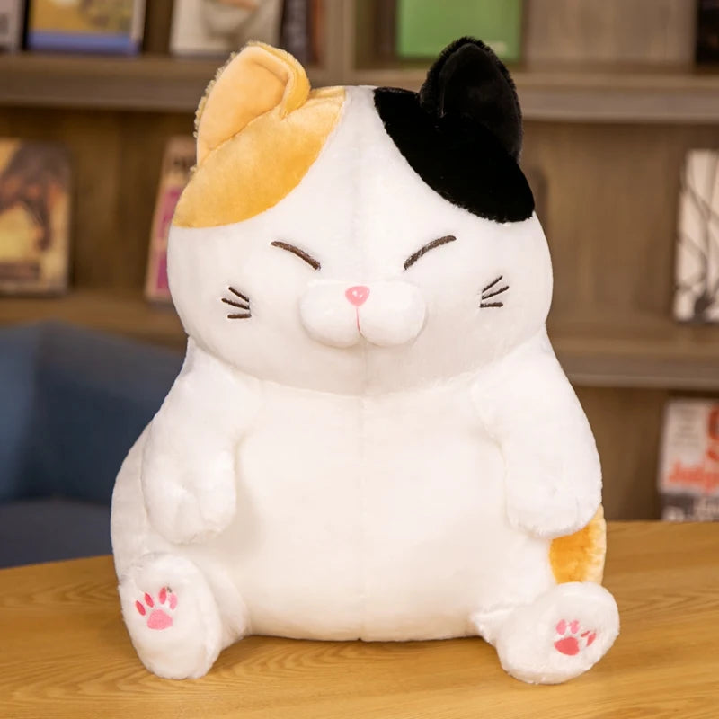 Cuddly Plump Japanese Lucky Fortune Cat Plush Toys Stuffed Chuupy Cat Dolls for Kids Girls Home Office Decoration - Nekoby Cuddly Plump Japanese Lucky Fortune Cat Plush Toys Stuffed Chuupy Cat Dolls for Kids Girls Home Office Decoration White / 28cm