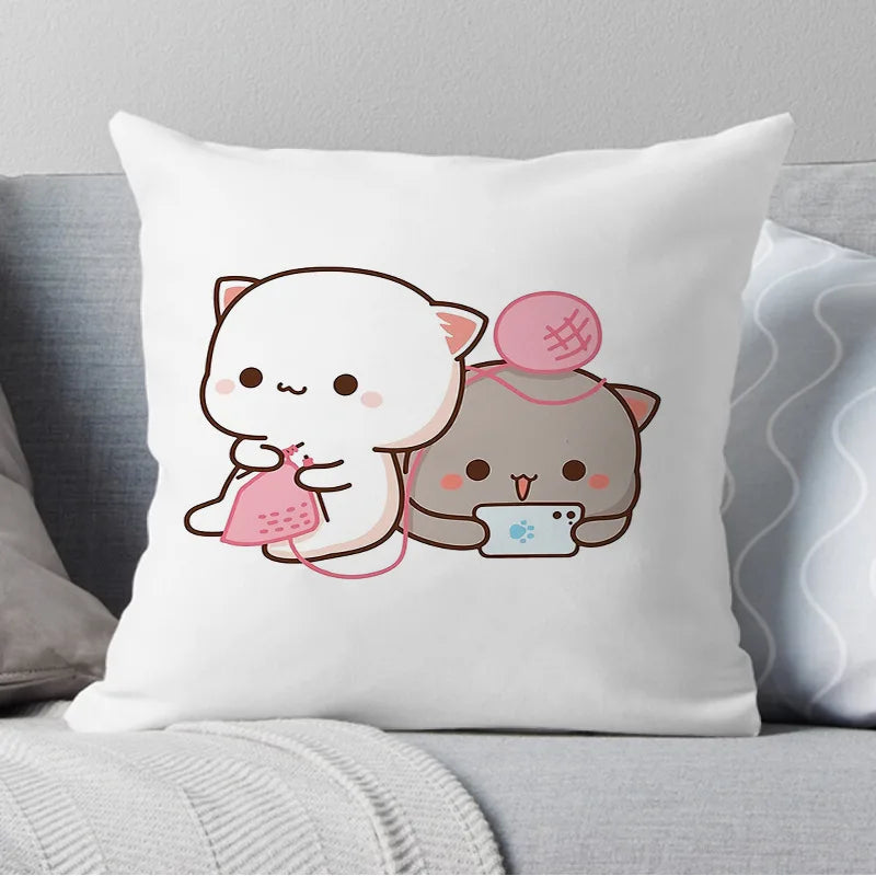 Adorable Peach Cat Pillowcases: Perfect for Adding a Touch of Cuteness to Your Home Decor - Nekoby Adorable Peach Cat Pillowcases: Perfect for Adding a Touch of Cuteness to Your Home Decor 15589||14 / 50x50cm||183