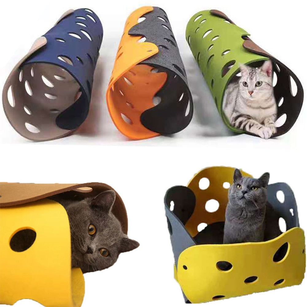 Cat Tunnels for Indoor Cats,Cat Tunnel Mat DIY Cat Play mat for Kittens Felt Cloth Random Combinations and Infinite Extension,Foldable,for Cats Dogs and Rabbits - Nekoby Cat Tunnels for Indoor Cats,Cat Tunnel Mat DIY Cat Play mat for Kittens Felt Cloth Random Combinations and Infinite Extension,Foldable,for Cats Dogs and Rabbits