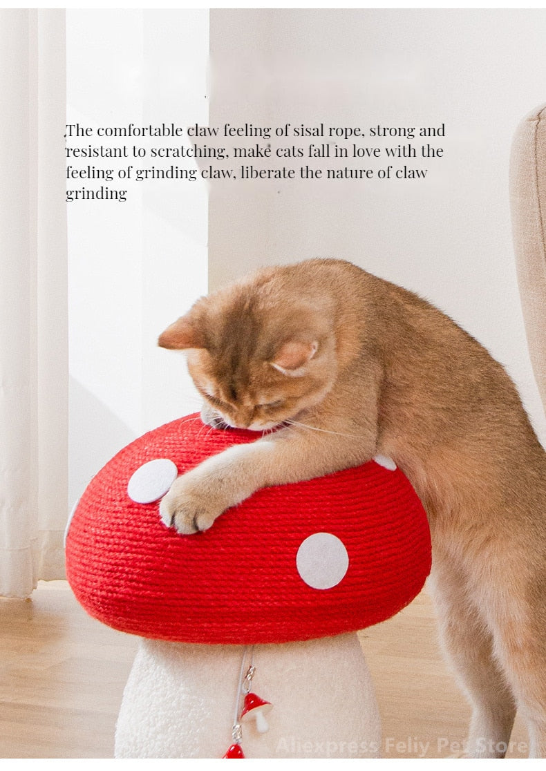 Cat Toy Mushroom Shape Sisal Scratcher Cat Scratch Board - Nekoby Cat Toy Mushroom Shape Sisal Scratcher Cat Scratch Board