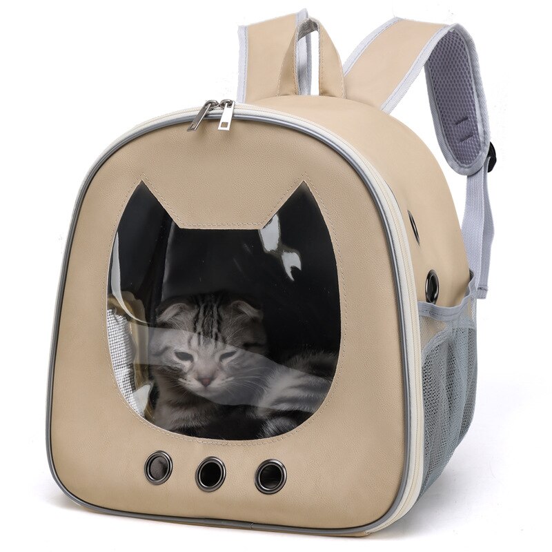 Convenient Outdoor Backpack for Cats and Small Dogs - Transparent Window and Breathable Design for Stress-Free Travel - Nekoby Convenient Outdoor Backpack for Cats and Small Dogs - Transparent Window and Breathable Design for Stress-Free Travel Khaki||14