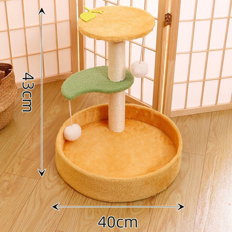 Ultimate Cat Playground: Sisal Climbing Frame with Scratching Post and Teasing Toys for Endless Fun - Nekoby Ultimate Cat Playground: Sisal Climbing Frame with Scratching Post and Teasing Toys for Endless Fun Orange