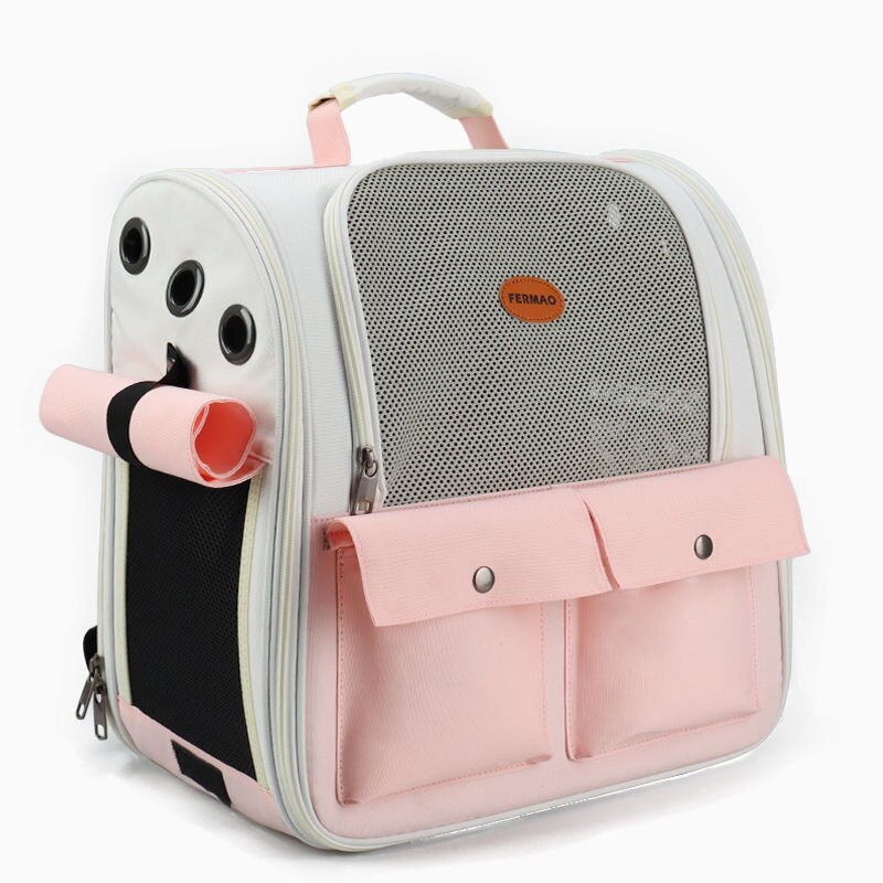 Premium Ventilated Pet Backpack for Easy Travel with Your Beloved Cat or Small Dog - Nekoby Premium Ventilated Pet Backpack for Easy Travel with Your Beloved Cat or Small Dog pink||14 / 39x38x24cm||5